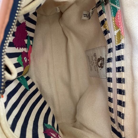 SPARTINA 449 Shelter Cove Linen Leather Shoulder Tote Bag - Picture 10 of 16